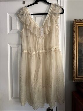 NWT Anthropologie Lace Detail lingerie Dress